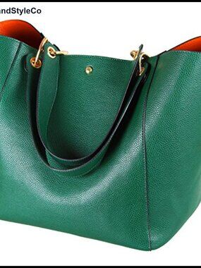 Large Work Tote Bag Women Waterproof Vegan Leather Bucket Purse Shoulder Bag